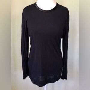 Black Long Sleeved Top Blouse Shirt Jean Muir London Evening Dressy Formal Party